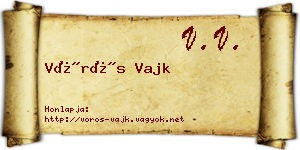 Vörös Vajk névjegykártya